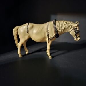 Breyer Old Timer Cream Horse Figurine with Black Harness